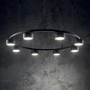 Pendellampa Ideallux MINOR ROUND SP8 svart 8-ljus 235547 small 1