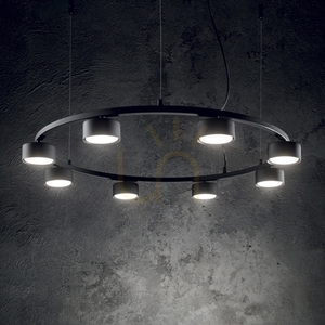 Pendellampa Ideallux MINOR ROUND SP8 svart 8-ljus 235547 small 2