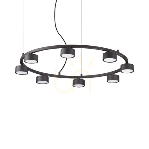 Kontrollera Pendellampa Ideallux MINOR ROUND SP8 svart 8-ljus 235547