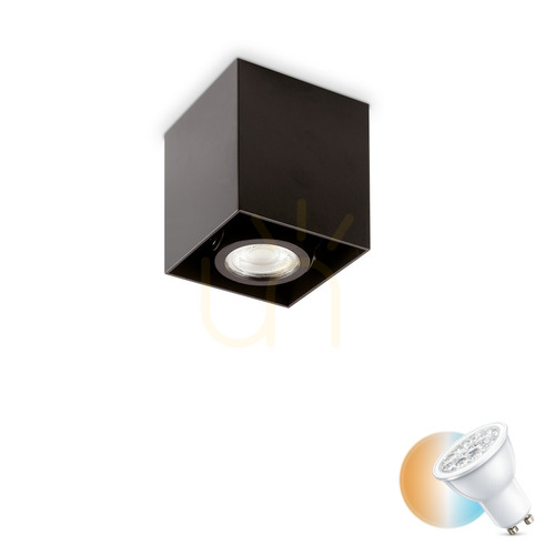 Kontrollera Plafond Ideallux MOOD PL1 D09 Square svart GU10 243948