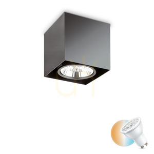 Plafond Ideallux Mood PL1 D15 Square svart GU10 243931 small 0