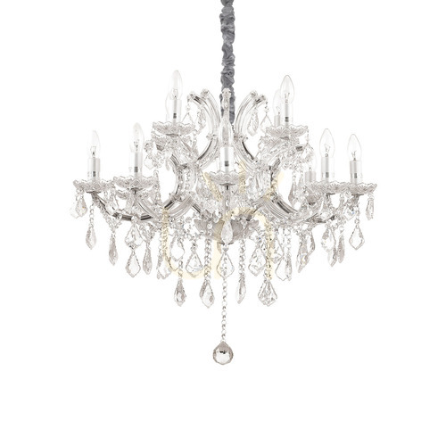 Kontrollera Taklampa Ideallux Napoleon SP12 krom kristall 74 cm 167251