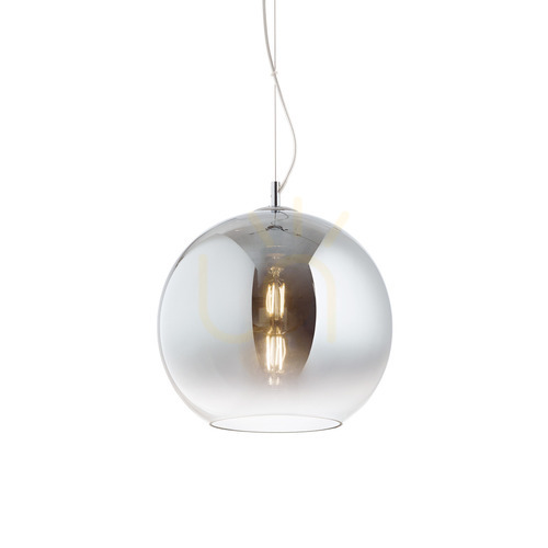Kontrollera Pendellampa Ideallux NEMO SP1 D30 krom glas 149592