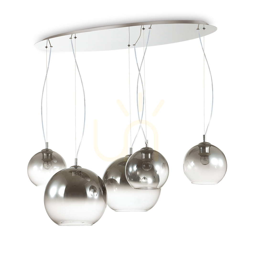 Kontrollera Taklampa Ideallux NEMO SP5 Cromo Sfumato 5-ljus krom glas 138305 Taklampa Ideallux NEMO SP5 Cromo Sfumato 5-ljus krom glas 138305