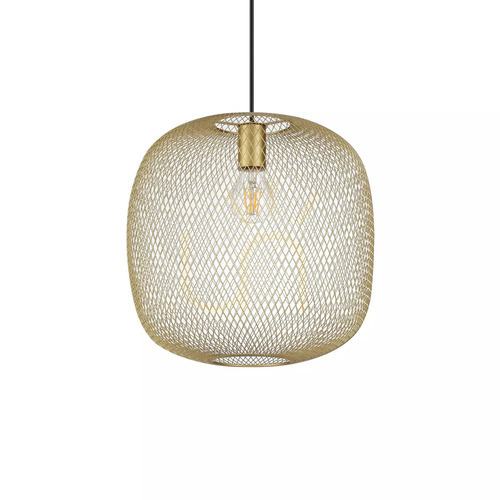 Kontrollera Taklampa Ideallux NET SP1 D34 svart/guld Ø34 cm 317281
