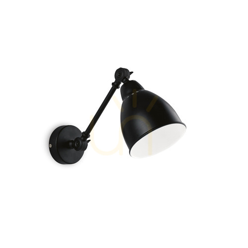 Kontrollera Vägglampa Ideallux Newton AP1 Nero svart metall E27 027852