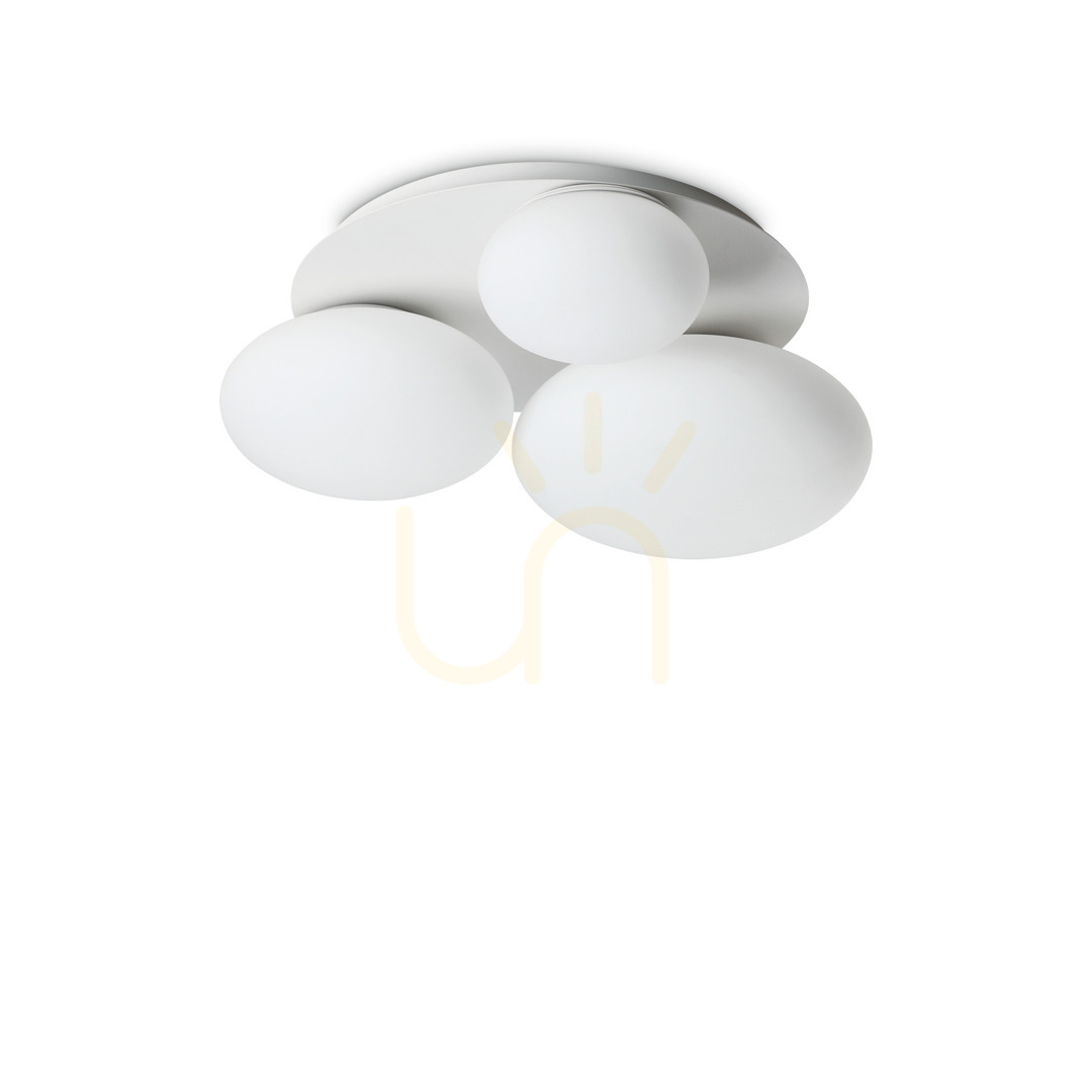Kontrollera Plafond Ideallux NINFEA PL3 BIANCO vit 46 cm 306964 Plafond Ideallux NINFEA PL3 BIANCO vit 46 cm 306964