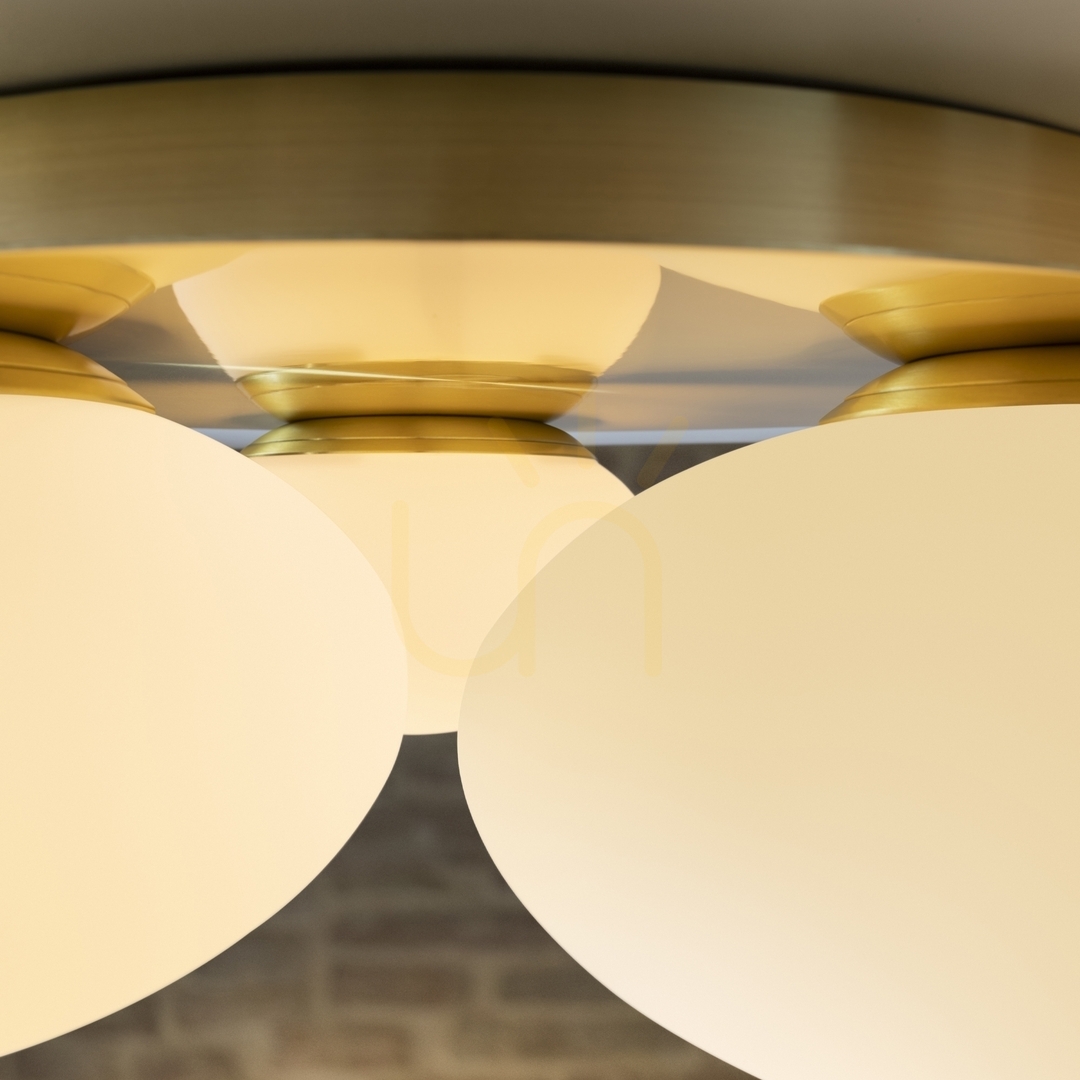 Display Plafond Ideallux NINFEA PL3 mässing glas 46 cm 293660 Plafond Ideallux NINFEA PL3 mässing glas 46 cm 293660