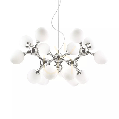 Kontrollera Taklampa Ideallux Nodi SP15 Bianco vit 15-ljus Ø105 cm 082073