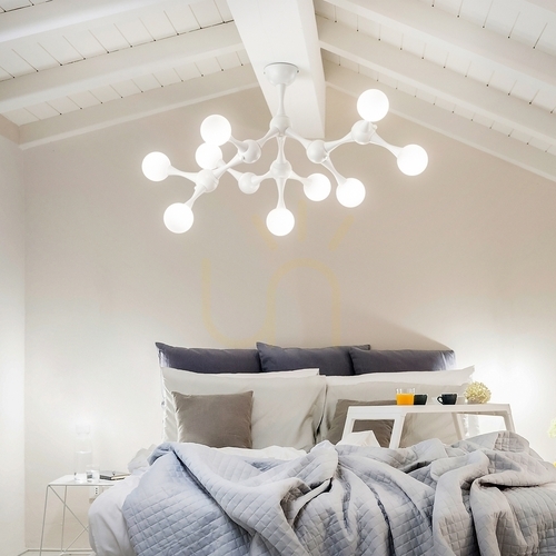 Kontrollera Plafond Ideallux Nodi Nodino PL9 Bianco vit krom 83 cm 149622