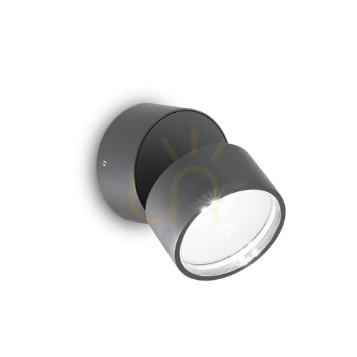 Kontrollera Utomhus vägglampa Ideallux OMEGA Round antracit 3000K 285450