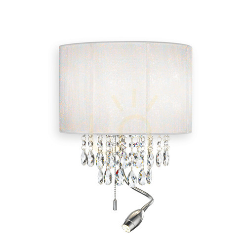 Kontrollera Vägglampa Ideallux Opera AP3 vit kristall 068268