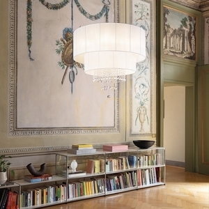Pendellampa Ideallux Opera SP4 vit kristall 50 cm 182179 small 1