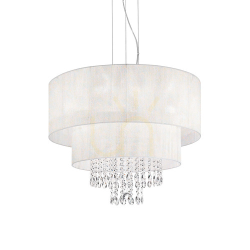 Kontrollera Taklampa Ideallux Opera SP6 vit kristall 71 cm 068299