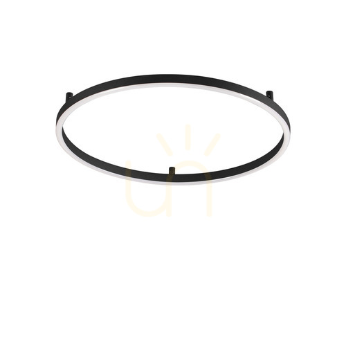 Kontrollera Plafond Ideallux Oracle Slim rund svart LED 70 cm 3000K 266008