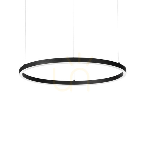 Kontrollera Pendellampa Ideallux Oracle Slim svart rund 90 cm LED 4000K 304441