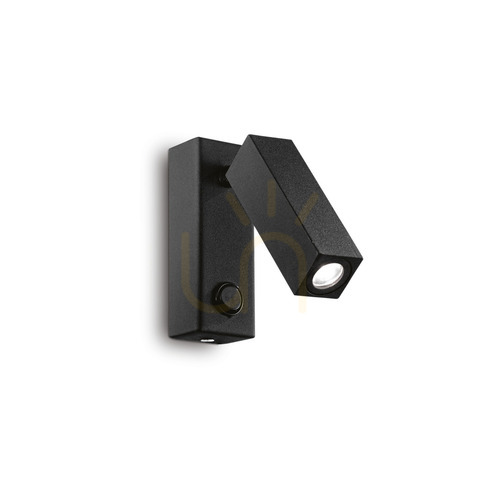 Kontrollera Vägglampa Ideallux Page AP Square svart LED 3W metall 142241