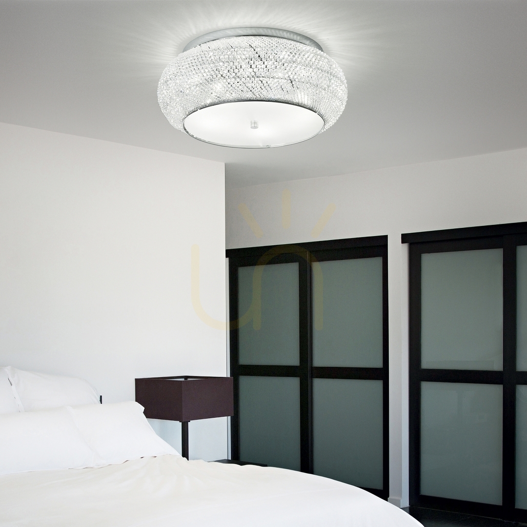 Display Plafond Ideallux Pasha PL10 Cromo krom kristall 55 cm 100746 Plafond Ideallux Pasha PL10 Cromo krom kristall 55 cm 100746