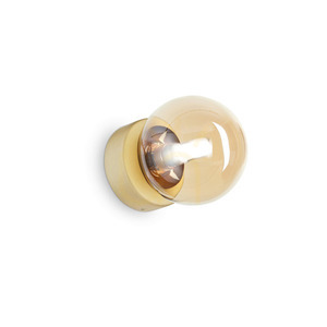 Vägglampa Ideallux Perlage AP1 Ambra mässing/amber glas G9 317809 0 Vägglampa Ideallux Perlage AP1 Ambra mässing/amber glas G9 317809 small 0