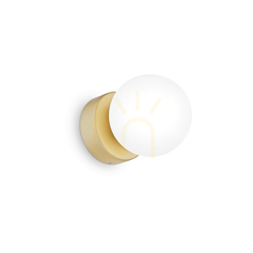 Kontrollera Vägglampa Ideallux Perlage AP1 Bianco vit mässing glas G9 292410