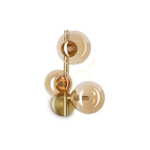 Vägglampa Ideallux Perlage AP3 Ambra mässing glas 322742 small 0