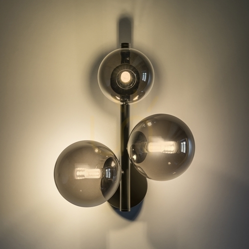 Kontrollera Vägglampa Ideallux Perlage AP3 Bianco vit mässing glas 283784