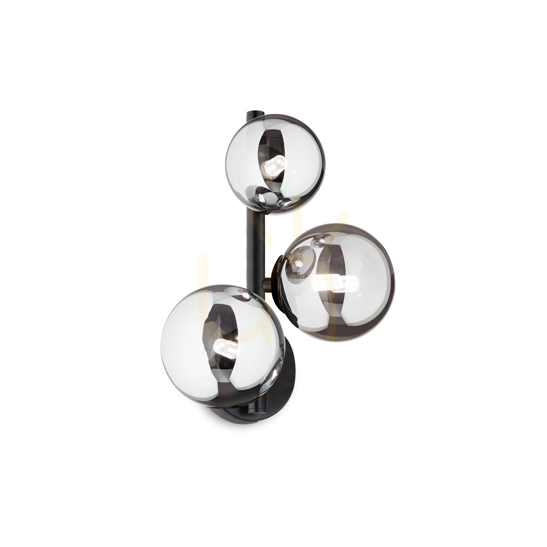 Kontrollera Vägglampa Ideallux Perlage AP3 Fumé 3xG9 svart glas metall 271439 Vägglampa Ideallux Perlage AP3 Fumé 3xG9 svart glas metall 271439