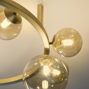 Plafond Ideallux Perlage PL10 Bianco vit mässing glas 70 cm 327815 small 3