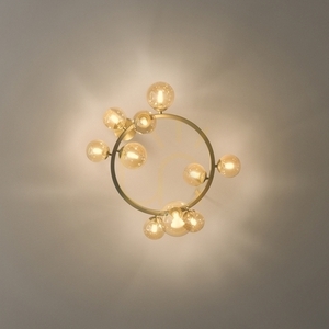 Plafond Ideallux Perlage PL10 Bianco vit mässing glas 70 cm 327815 small 4