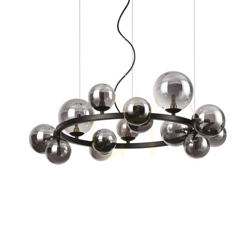 Kontrollera Taklampa Ideallux Perlage SP14 Fume 14 ljus 85 cm 271385