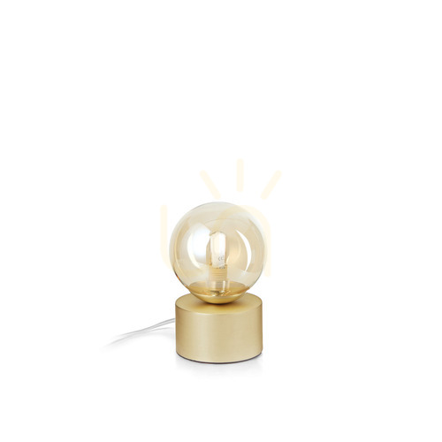 Kontrollera Bordslampa Ideallux Perlage TL1 Ambra amber glas metall 317823