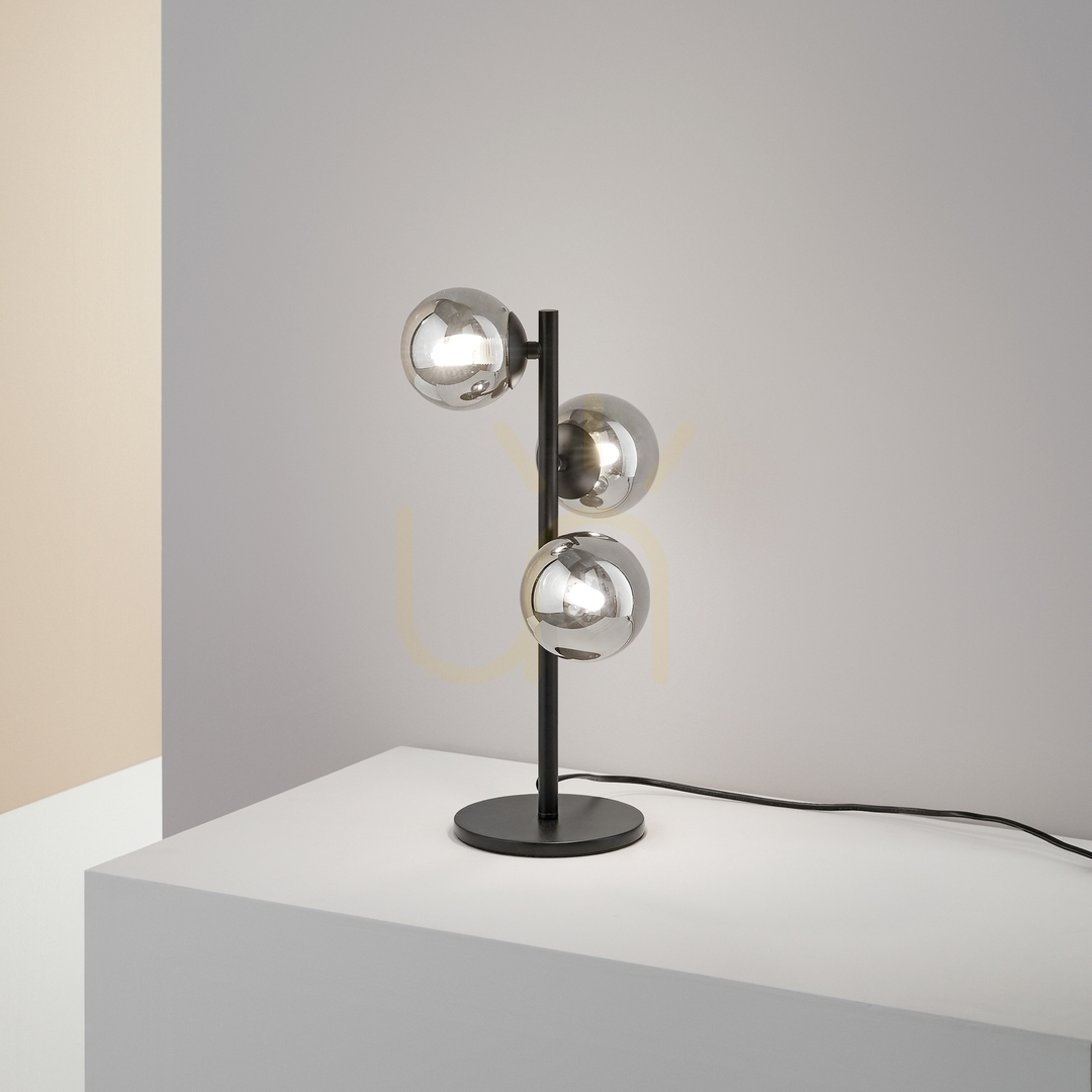 Utsikt Bordslampa Ideallux PERLAGE TL3 Ambra bärnsten glas metall 322759 Bordslampa Ideallux PERLAGE TL3 Ambra bärnsten glas metall 322759