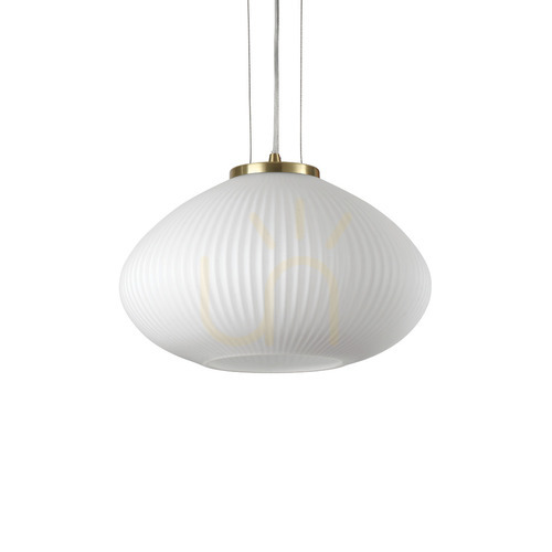 Kontrollera Pendellampa Ideallux Plissé SP1 D35 mässing 264547