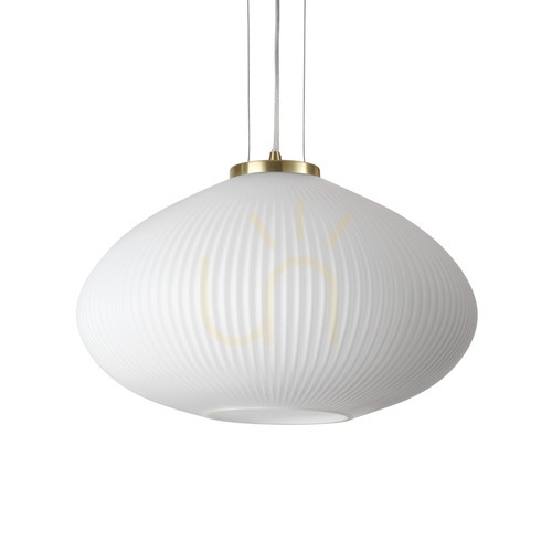 Kontrollera Pendellampa Ideallux Plisse SP1 D45 mässing 285191