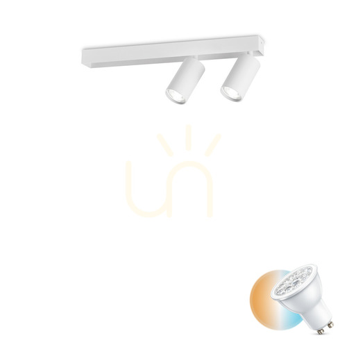 Kontrollera Plafond Ideallux Profilo PL2 Bianco vit 45 cm GU10 314716