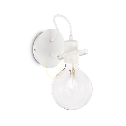 Kontrollera Vägglampa Ideallux Radio AP1 Bianco vit metall/tyg E27 119465