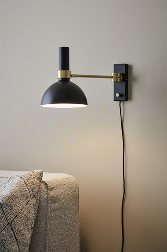 Kontrollera Vägglampa Markslöjd LARRY 106970 svart metall E27 1-ljus