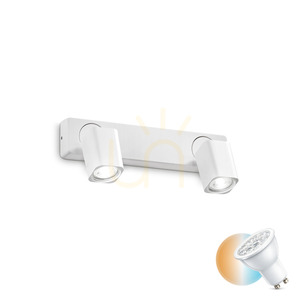 Plafond Ideallux Rudy AP2 Square Bianco vit GU10 2x35W 294803 small 0