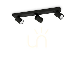 Plafond Ideallux Rudy PL3 Round Nero svart 54 cm 229058 small 2