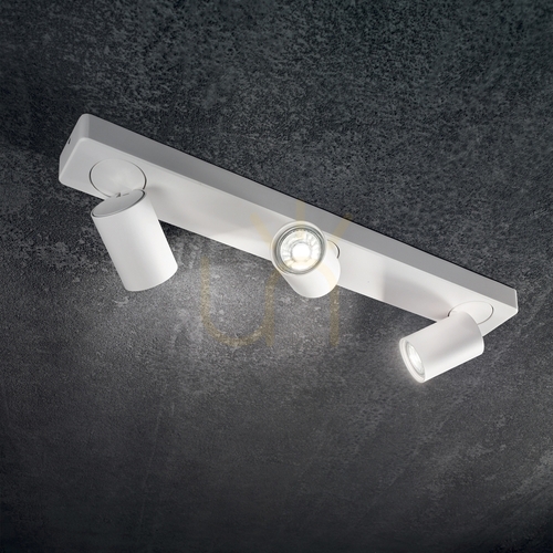 Kontrollera Plafond Ideallux Rudy PL3 Square vit GU10 3-ljus 294810