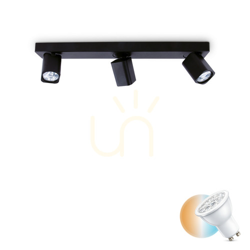 Kontrollera Plafond Ideallux Rudy PL3 Square svart 54 cm 321516