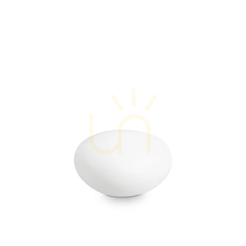 Kontrollera Ideal Lux Sasso PT1 D25 vit trädgårdslampa i stenform, 25 cm, G9, 161754