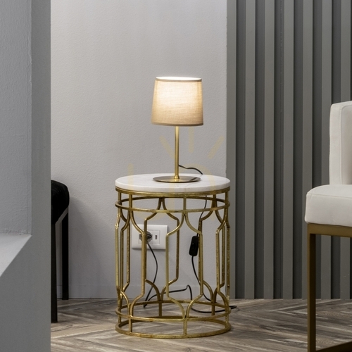 Kontrollera Bordslampa Ideallux SET UP MTL1 Small Bianco vit 259864