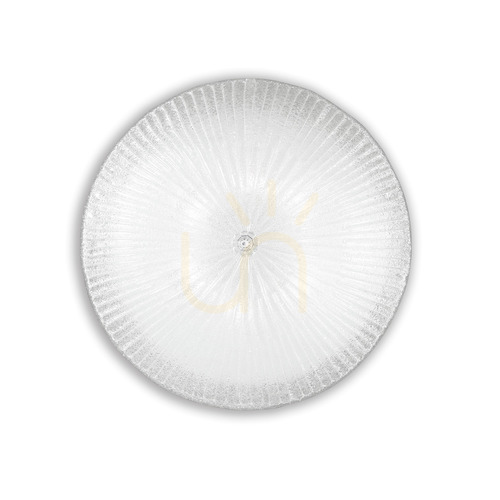 Kontrollera Plafond Ideallux Shell PL6 transparent glas 60 cm 008622