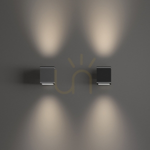 Utomhus vägglampa Ideallux SNIF Square AP1 svart aluminium 123080 small 2