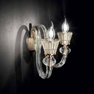 Vägglampa Ideallux Strauss AP2 guld glas 140599 small 2