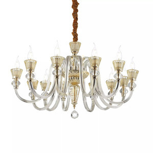 Pendellampa Ideallux Strauss SP12 amber glas 140612 small 1