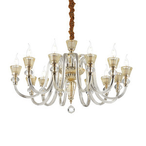 Pendellampa Ideallux Strauss SP12 amber glas 140612 small 0