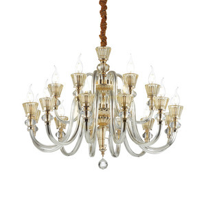 Pendellampa Ideallux Strauss SP18 guld glas 85 cm 140629 0 Pendellampa Ideallux Strauss SP18 guld glas 85 cm 140629 small 0