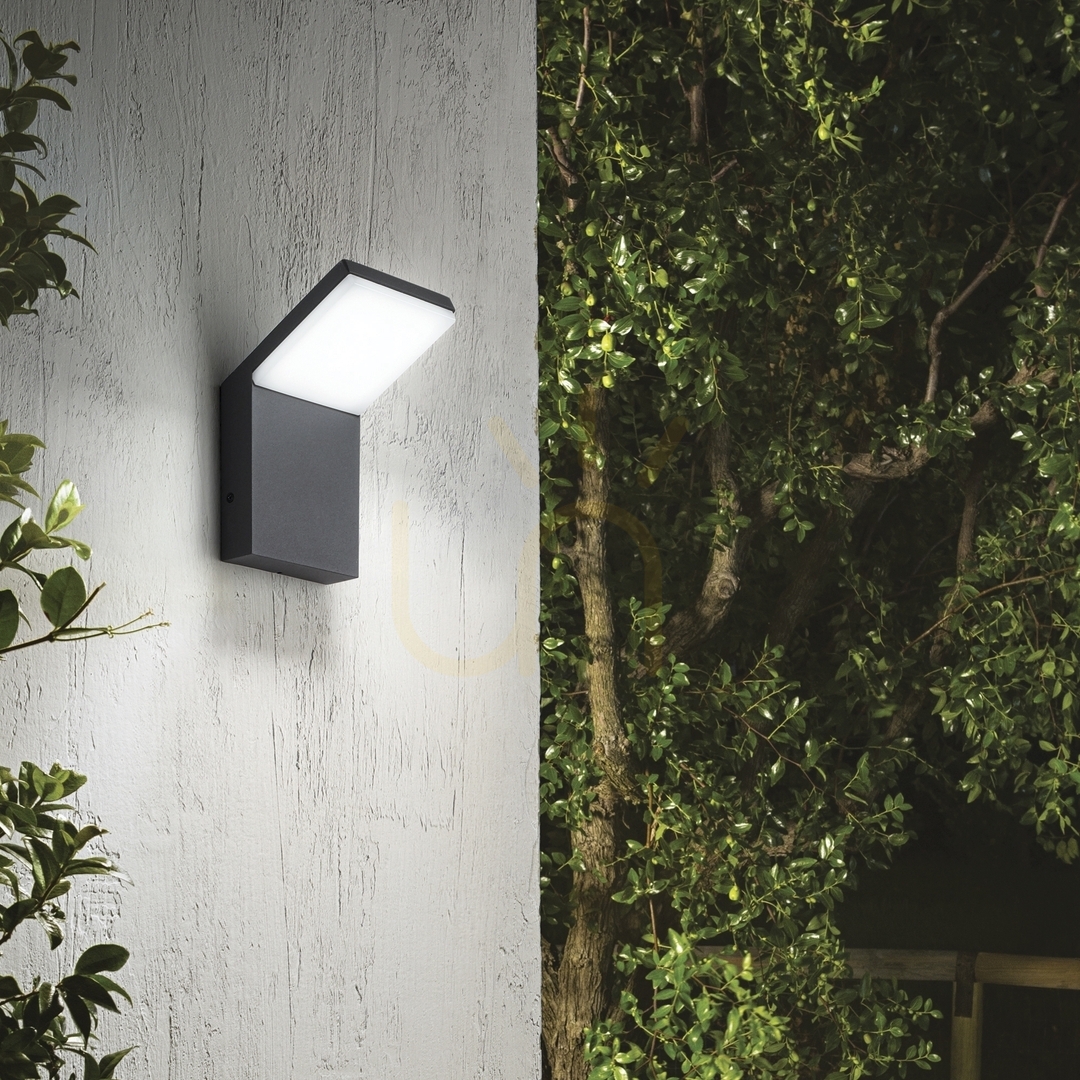 Utsikt Utomhusvägglampa Ideallux Style antracit LED 9W 3000K 246864 Utomhusvägglampa Ideallux Style antracit LED 9W 3000K 246864